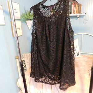 sleeveless black blouse